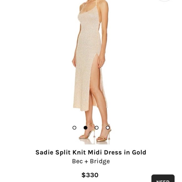 Bec and Bridge Sadie Split Knit Midi Dress in Crystal - L, M/ Crystal Bec and Bridge Sadie Split Knit Midi Dress in Crystal - L, M/ Crystal